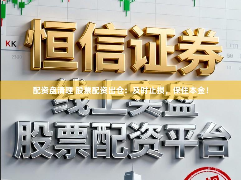 配资盘清理 股票配资出仓：及时止损，保住本金！